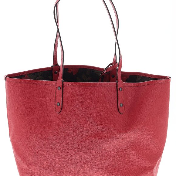Coach Reversable City Tote in Signature Red Canvas w/ Camo Rose Floral Print - Picture 4 of 6
